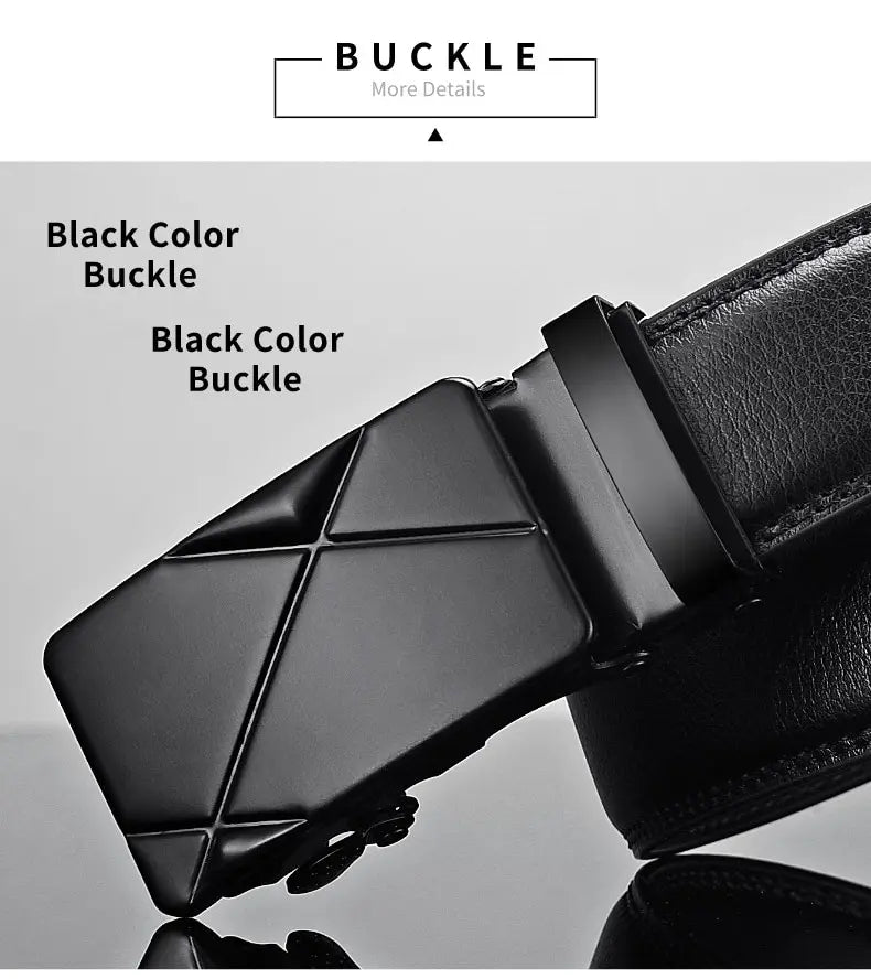 Leather Belt Metal Automatic Buckle Belt