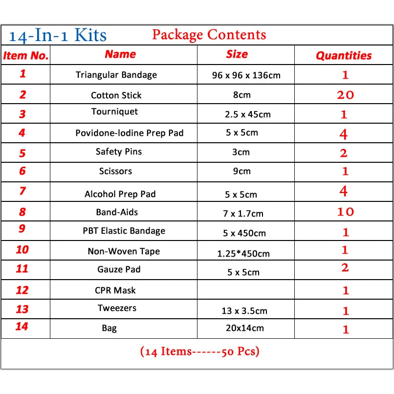 50pcs Set First Aid Kit