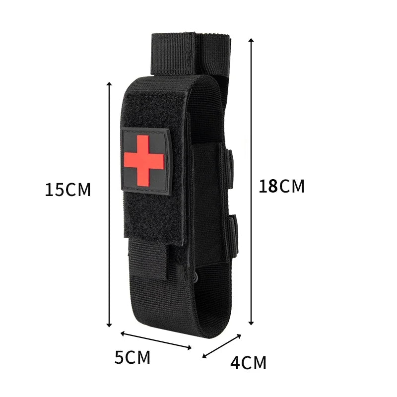 First Aid Kit with Tourniquet & Survival Gear Pouch