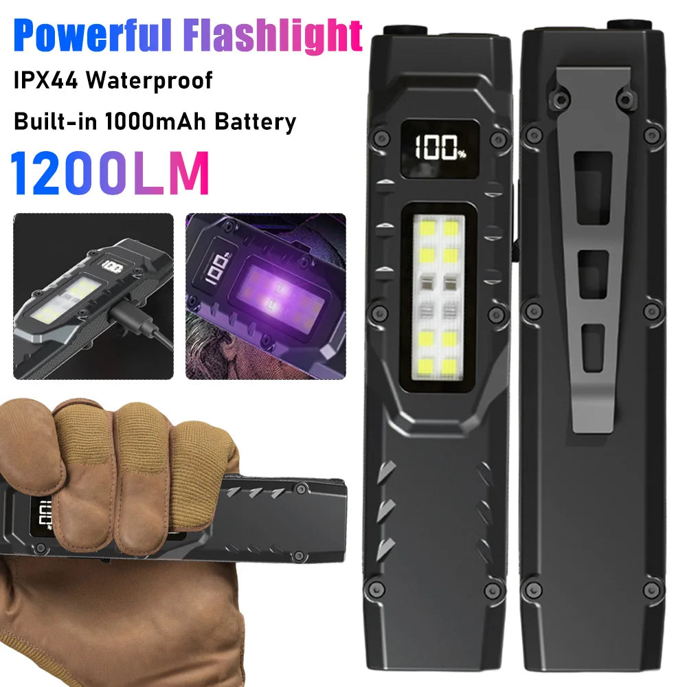 Rechargeable Tactical Flashlight + UV Light
