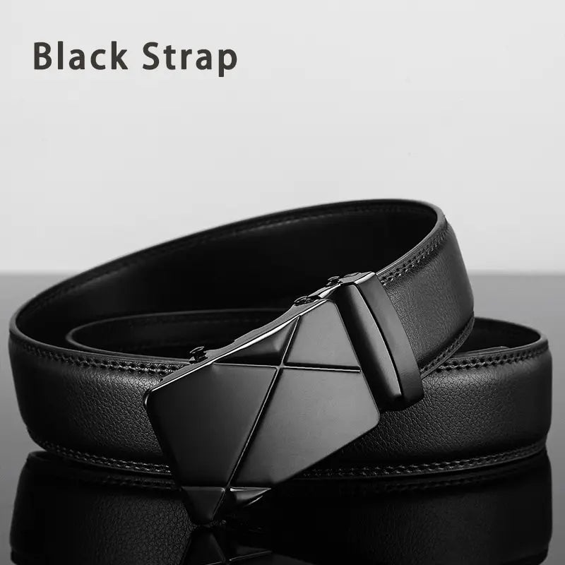 Leather Belt Metal Automatic Buckle Belt