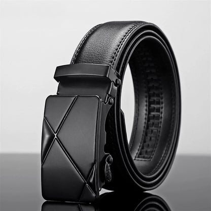 Leather Belt Metal Automatic Buckle Belt